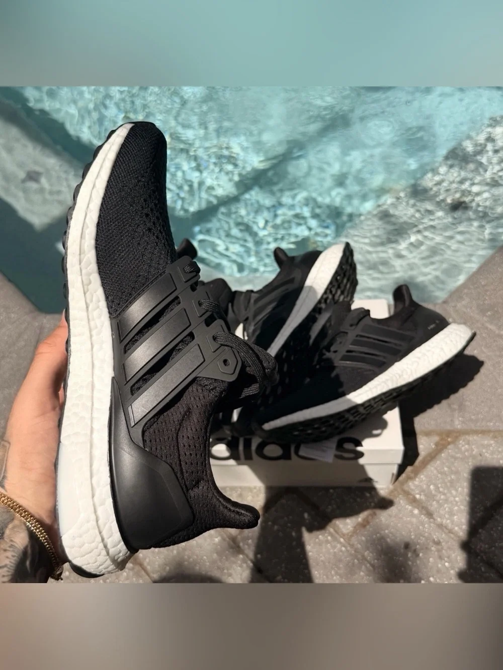 ADIDAS ULTRABOOST 1.0 CORE BLACK WHITE RUNNING SHOES HQ4201 MENS 7 WOMENS 8.5